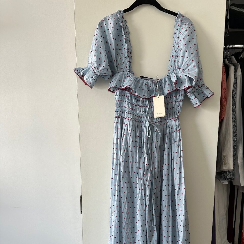Doen Sol Blue Polka Dot Dress